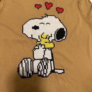 Zara Tan Top with Snoopy Graphic